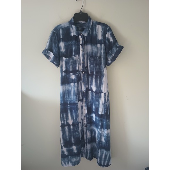 Maeve by Anthropologie Tereza Midi Shirt Dress Size‎ S Pockets Button Tie Waist - Picture 2 of 16